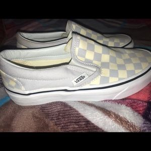 Vans Classic Slip-On- (checkerboard) Gray Drawn